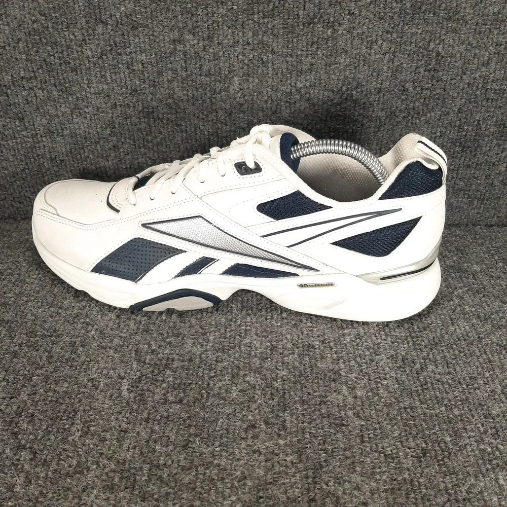 Reebok RB805 Royal Trainer Men's 10 White Navy Silver Cross Training Shoes